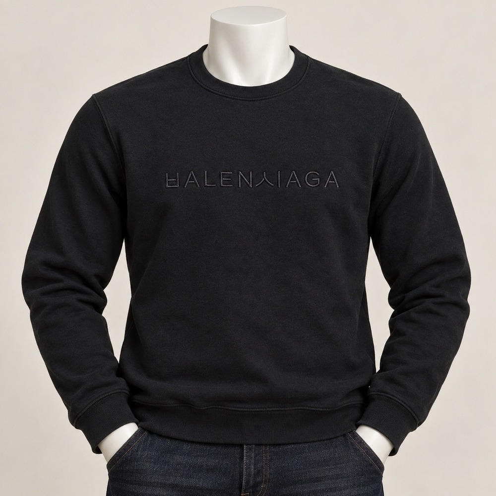 ANTI Men Black Embroidered Graphic Crew Neck Sweatshirt Size M Streetwear